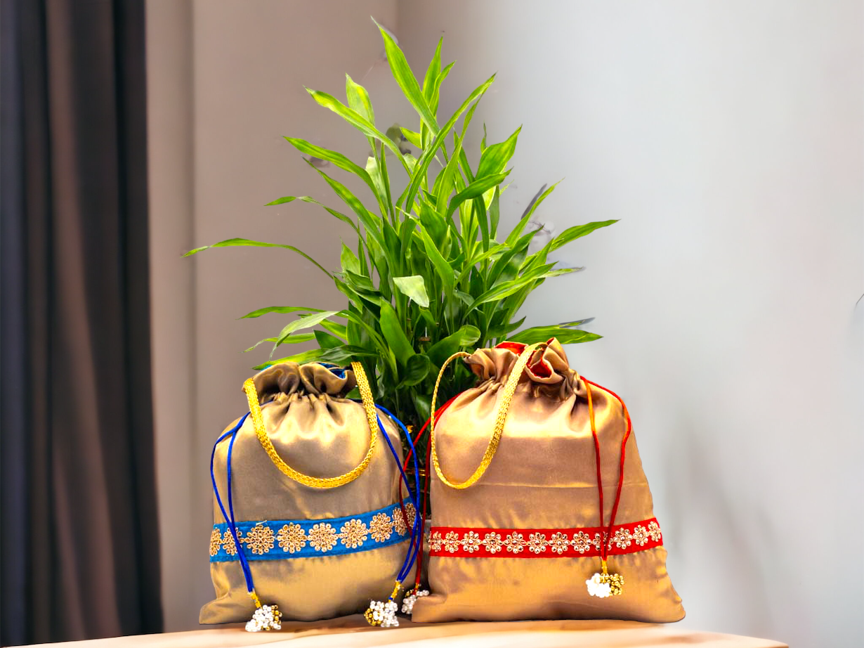 Gold Shimmer Potli Bags