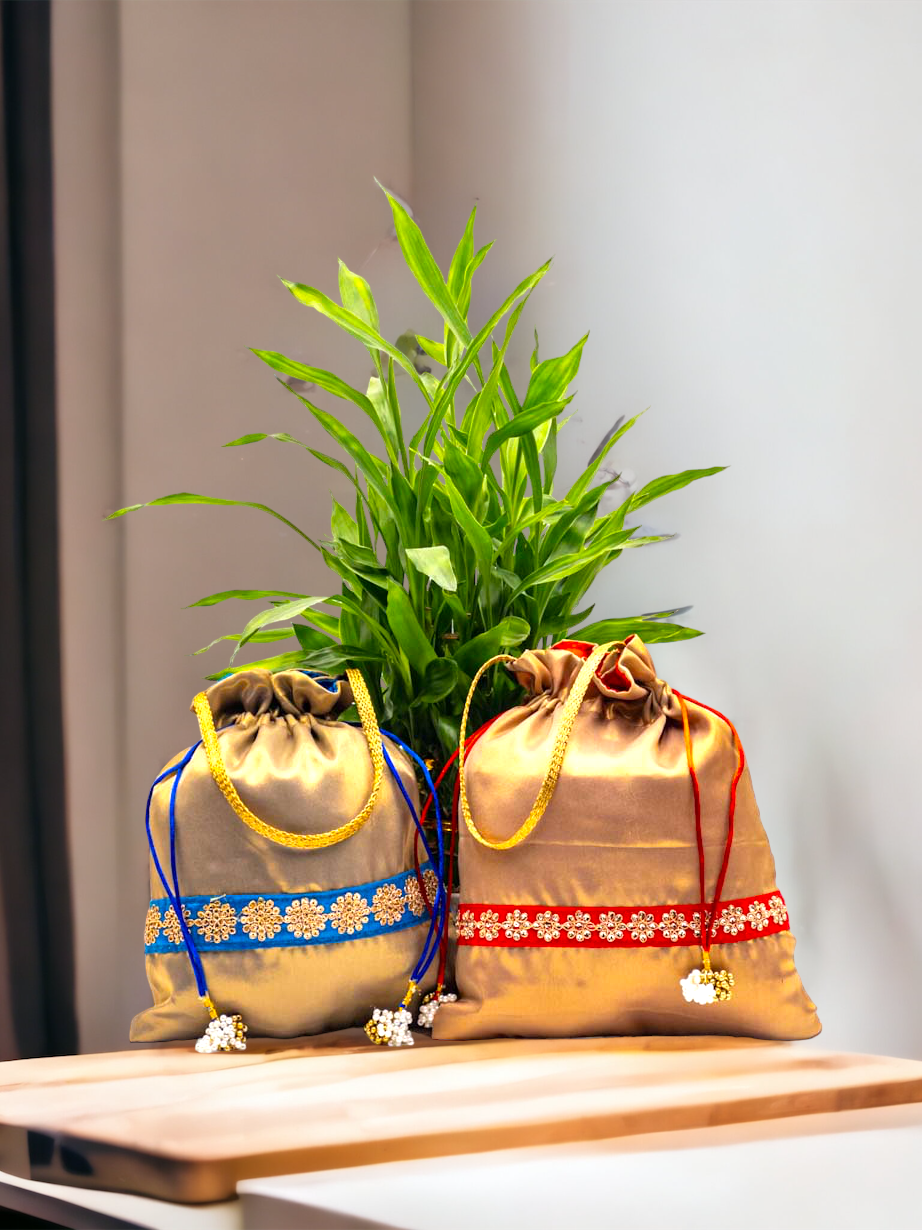 Gold Shimmer Potli Bags