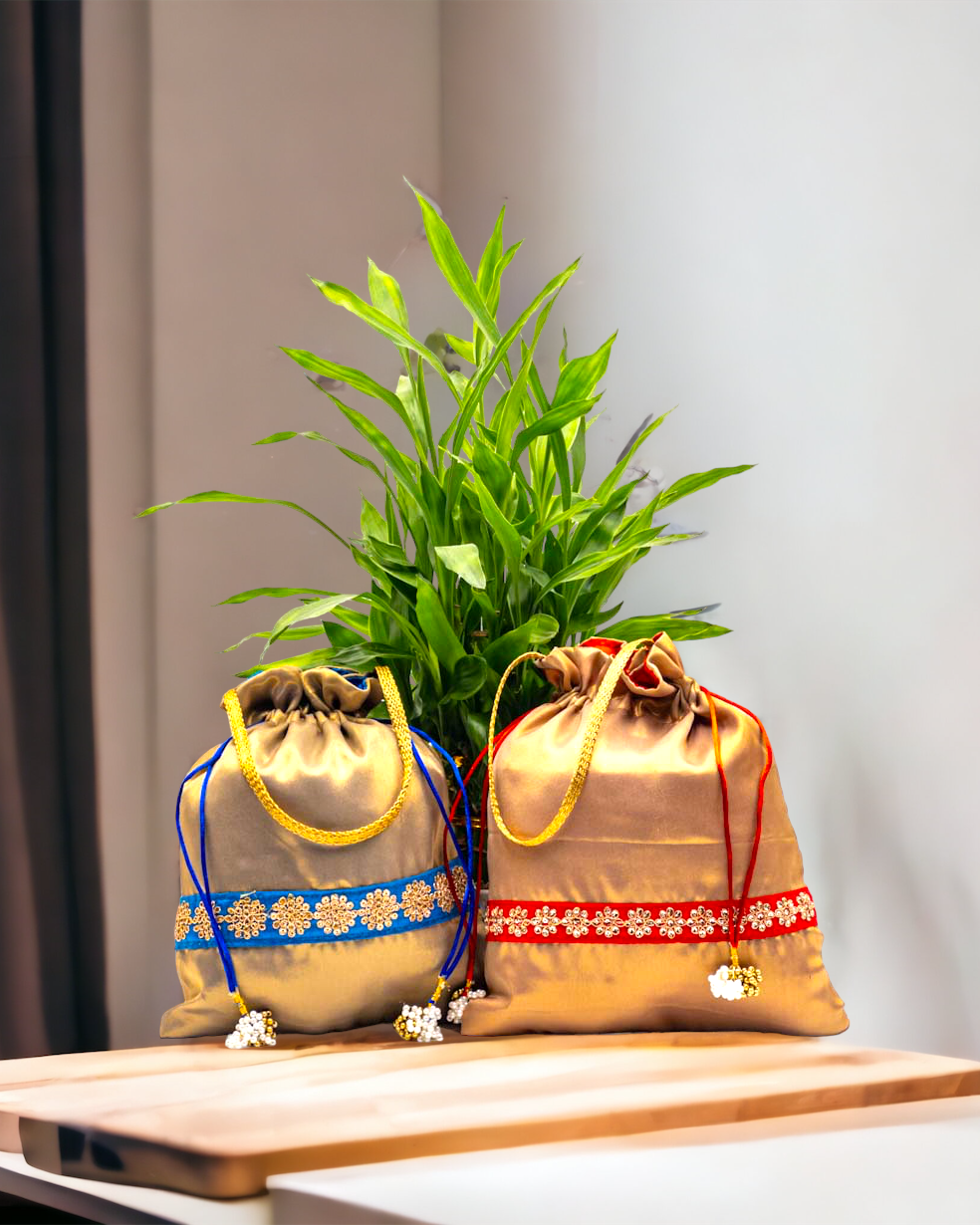 Gold Shimmer Potli Bags